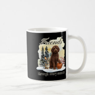 Chocolate Goldendoodle And Friend In Winter Snow S Coffee Mug