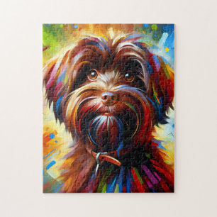 Chocolate Havanese Dog Acrylic Print Dog Lover Jigsaw Puzzle