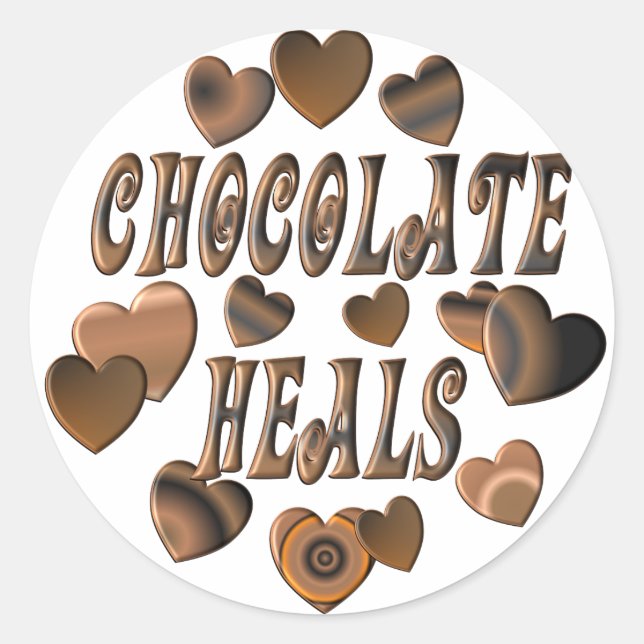 Chocolate Heals Classic Round Sticker (Front)