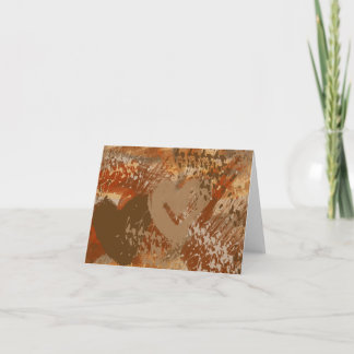 Chocolate Heart Abstract Pattern Note Card