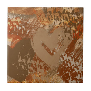 Chocolate Heart Abstract Pattern Tile