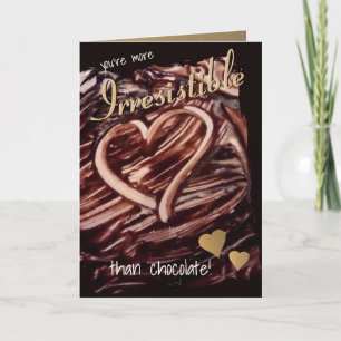 Chocolate Heart Drawing Gold Hearts Funny Love Card