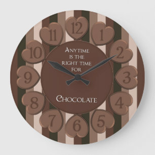 Chocolate Hearts Round Wall Clock