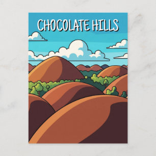 Chocolate Hills Bohol Philippines Travel Postcard