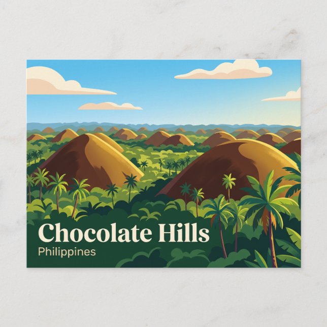 Chocolate Hills Philippines Postcard (Front)