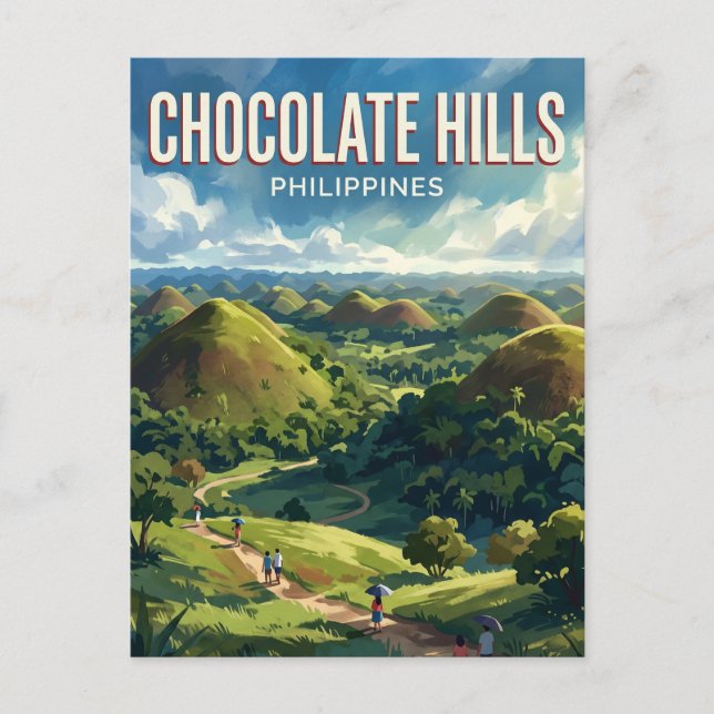 Chocolate Hills Philippines Postcard (Front)