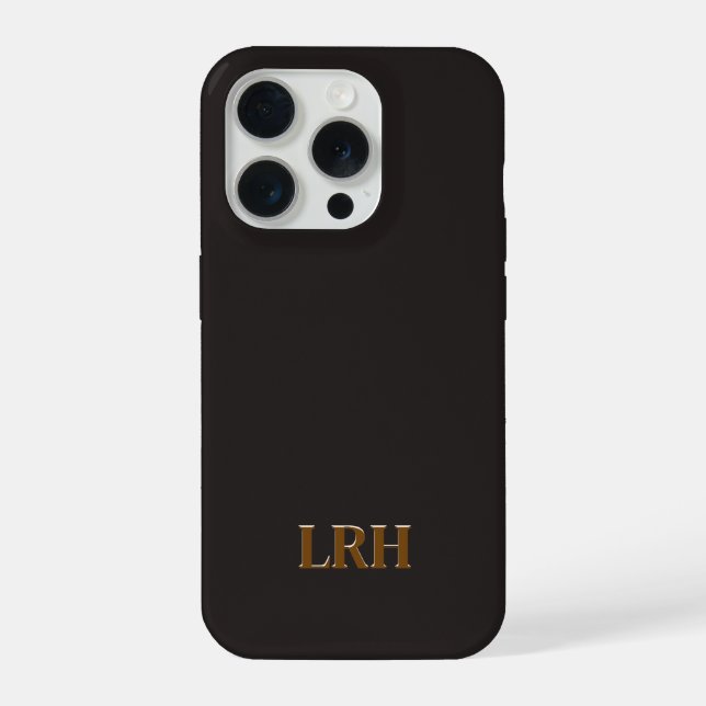 Chocolate Honey Minimalist Initial Monogram  iPhone Case (Back)