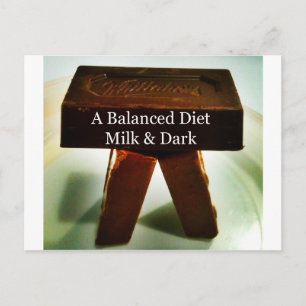 Chocolate Humour - A Balanced Diet Postcard