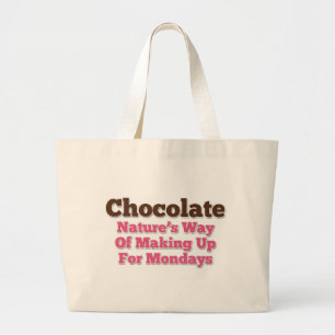 Chocolate Humour Saying Large Tote Bag