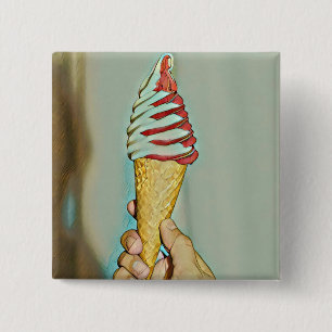 Chocolate ice cream 2 inch square button