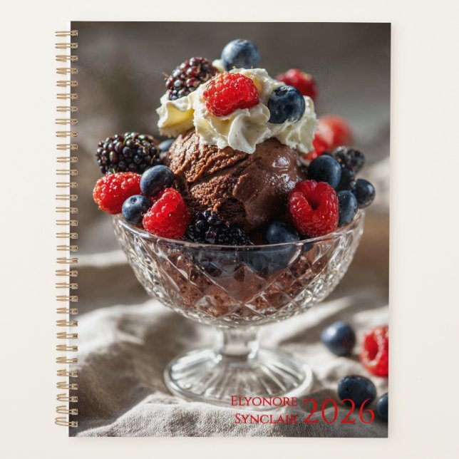 Chocolate Ice Cream Berry 2026 Planner (Front)