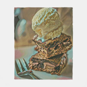 Chocolate ice cream cake fleece blanket