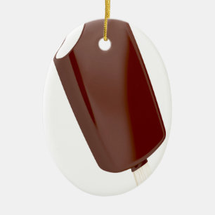 Chocolate ice cream ceramic ornament