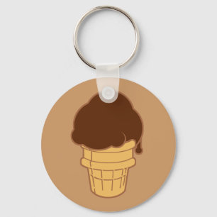 Chocolate Ice Cream Cone Keychain