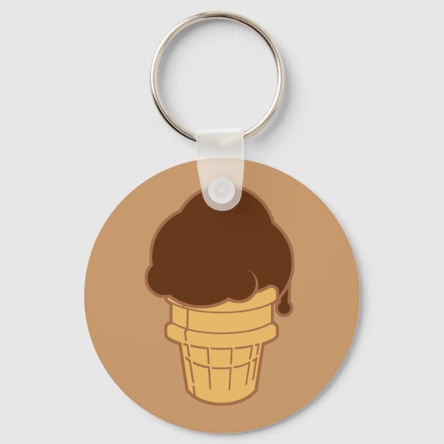 Chocolate Ice Cream Cone Keychain (Front)
