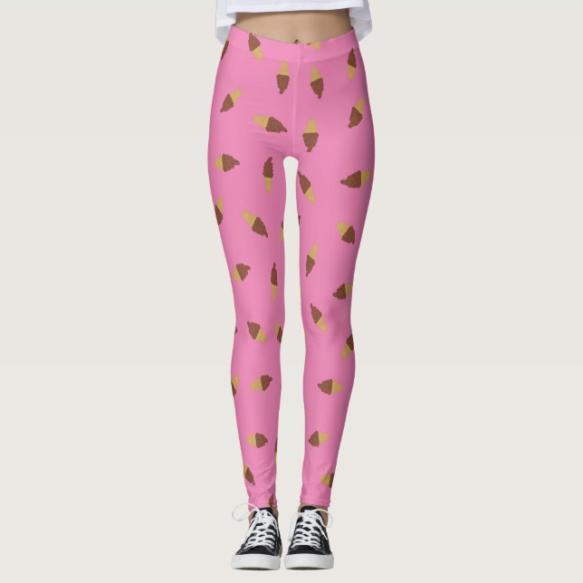 Chocolate Ice Cream Cone Leggings (Front)
