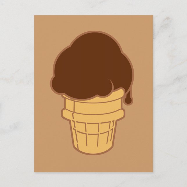 Chocolate Ice Cream Cone Postcard (Front)