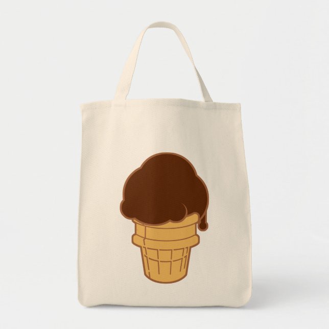 Chocolate Ice Cream Cone Tote Bag (Front)