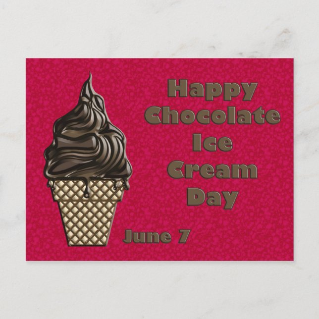 Chocolate Ice Cream Day June 7 Postcard (Front)