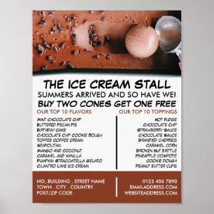 Chocolate Ice Cream, Ice Cream Parlor Advertising Poster