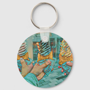 Chocolate ice cream keychain