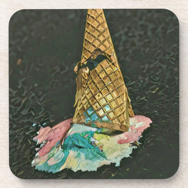 Chocolate ice cream lover gift coaster (Front)