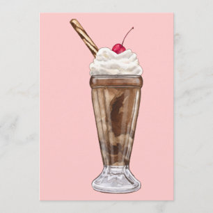 Chocolate Ice Cream Milkshake Invitation