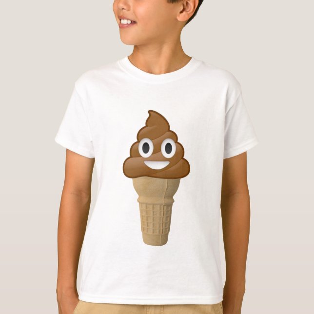 Chocolate Ice cream or poop? Emoji fun! T-Shirt (Front)