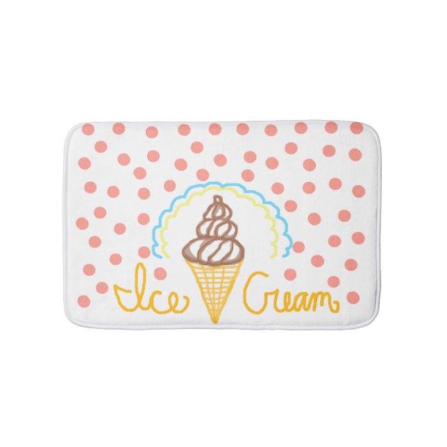 Chocolate Ice Cream Polka Dots Dream Bath Mat (Front)