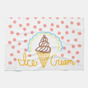 Chocolate Ice Cream Polka Dots Dream Kitchen Towel