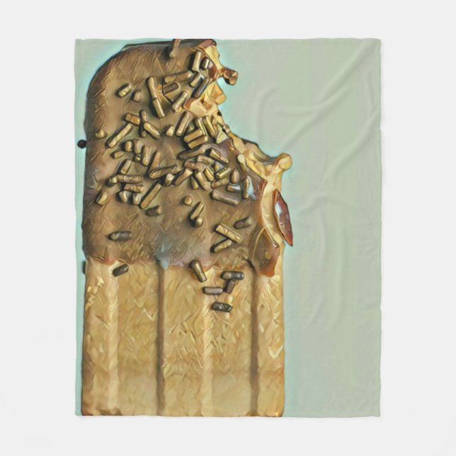 Chocolate ice cream popsicle fleece blanket (Front)