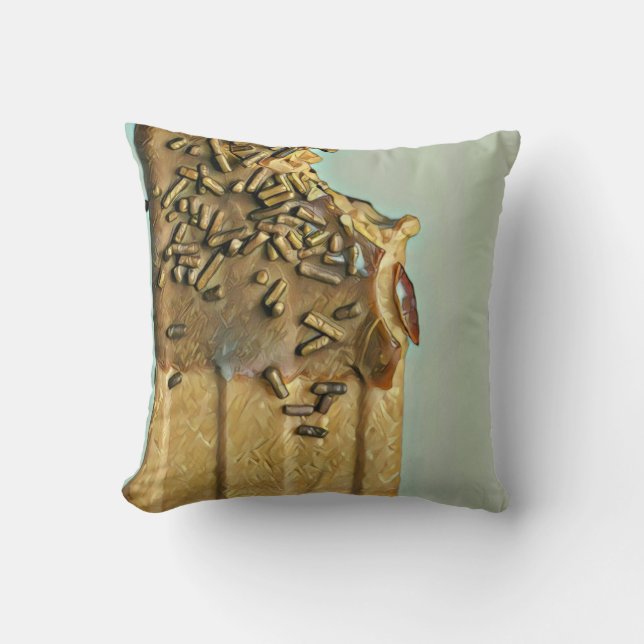 Chocolate ice cream popsicle throw pillow (Front)