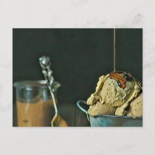 Chocolate ice cream scoop postcard