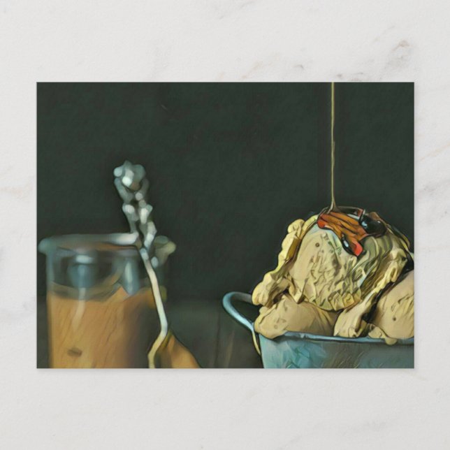 Chocolate ice cream scoop postcard (Front)