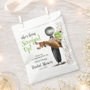 Chocolate Ice cream Scooped Up Bridal Shower Favour Bag