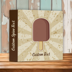Chocolate Ice Cream Stick 3 Ring Binder