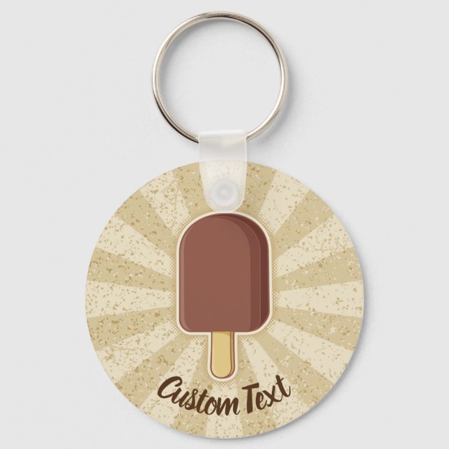 Chocolate Ice Cream Stick Keychain (Front)