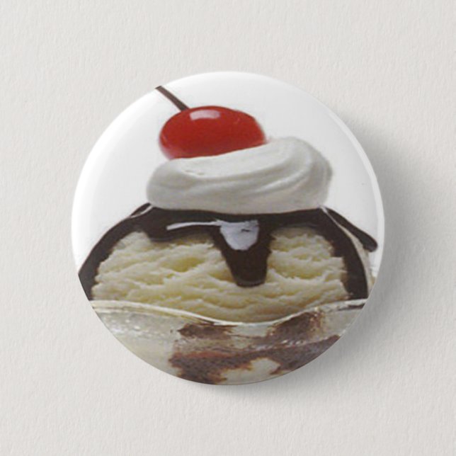 Chocolate Ice Cream Sundae 2 Inch Round Button (Front)