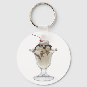 Chocolate Ice Cream Sundae Keychain