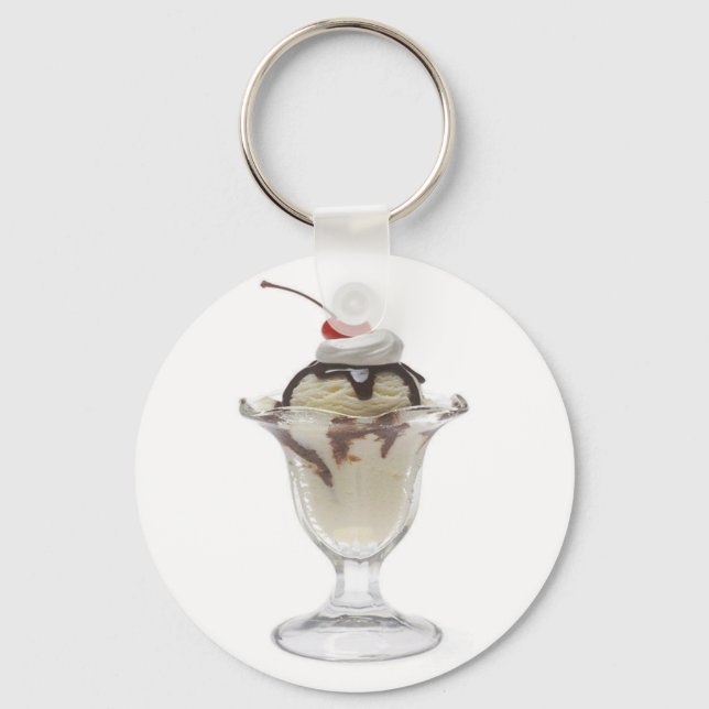 Chocolate Ice Cream Sundae Keychain (Front)