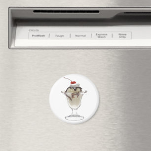 Chocolate Ice Cream Sundae Magnet
