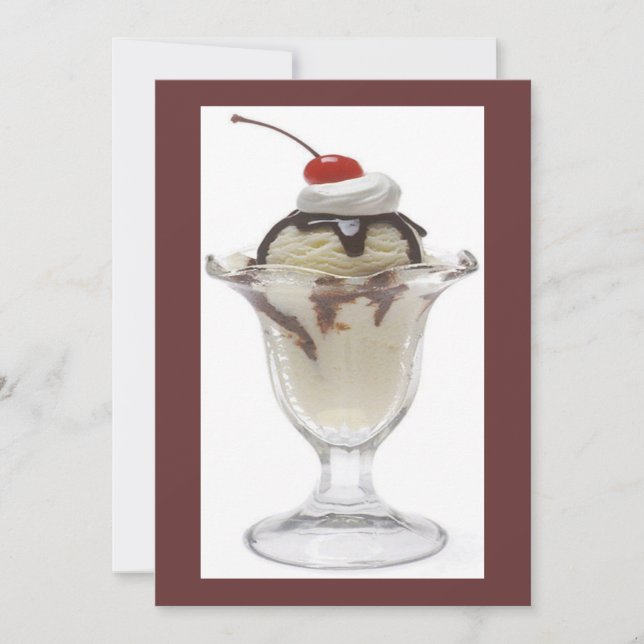 Chocolate Ice Cream Sundae Party Invitation (Front)