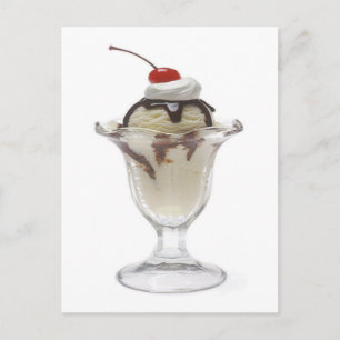 Chocolate Ice Cream Sundae Postcard