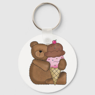 Chocolate Ice Cream Teddy Keychain