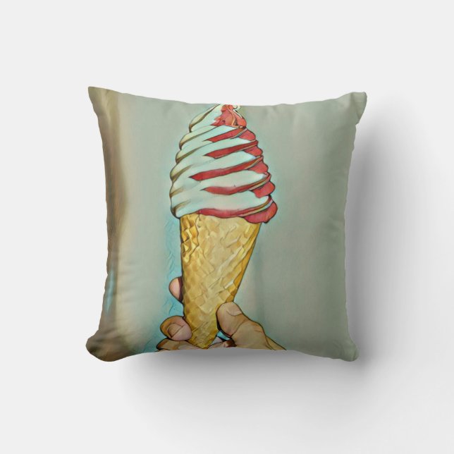 Chocolate ice cream throw pillow (Front)