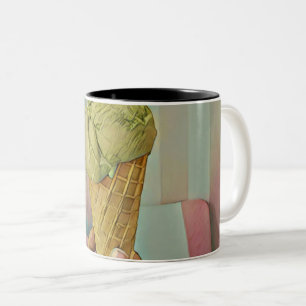 Chocolate ice cream Two-Tone coffee mug