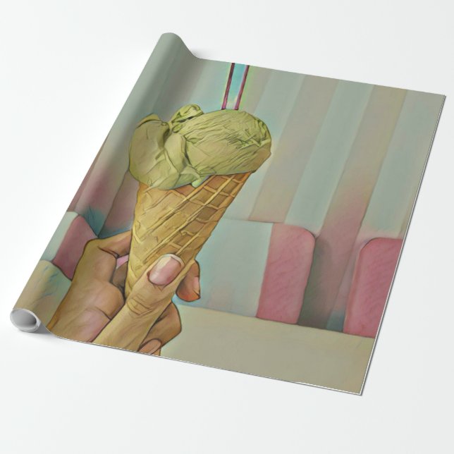 Chocolate ice cream wrapping paper (Unrolled)