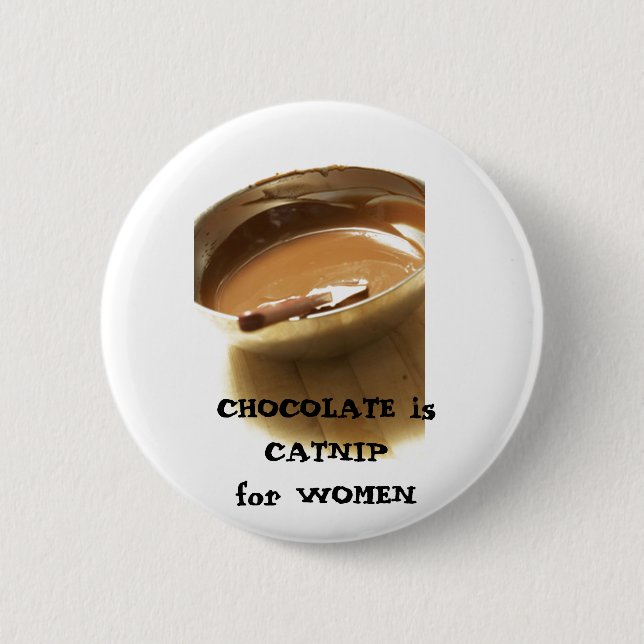 CHOCOLATE is CATNIP for WOMEN 2 Inch Round Button (Front)
