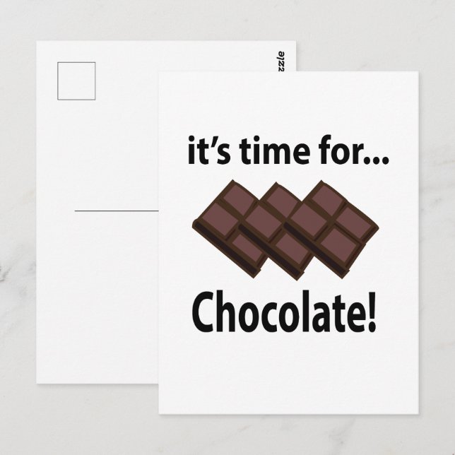 Chocolate It's Time For Chocolate Postcard (Front/Back)