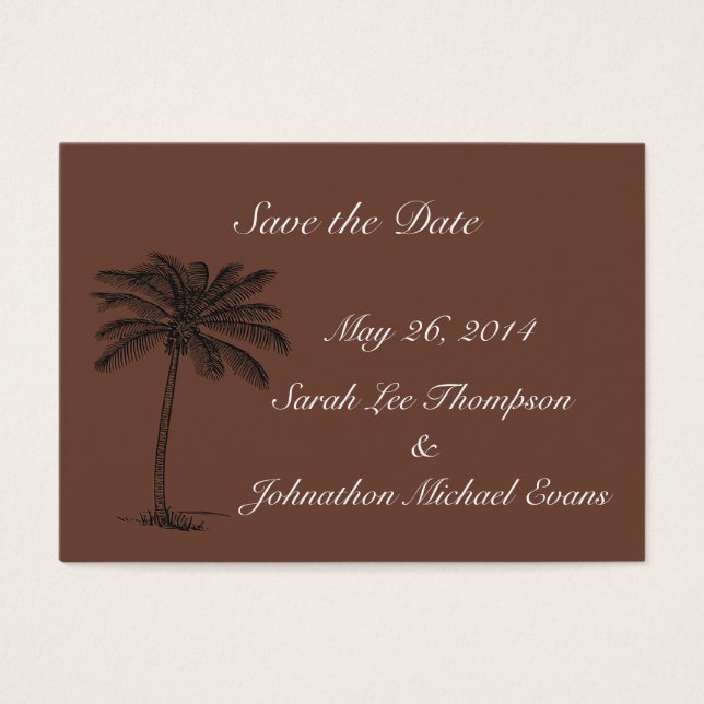 Chocolate Java Beach Getaway Save The Date Cards (Front)